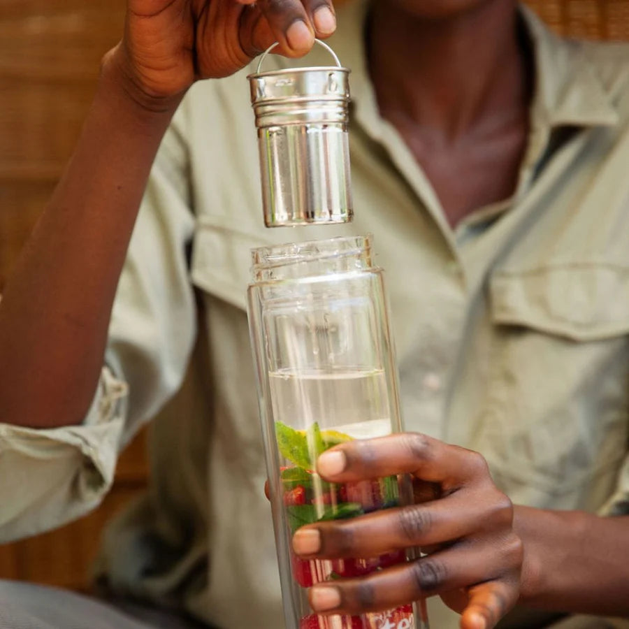 3 in 1 Sustainable Glass and Bamboo Tea Tumble