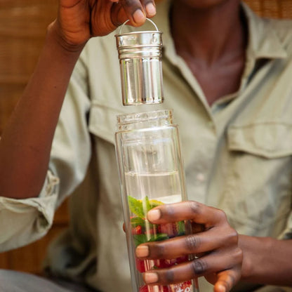 3 in 1 Sustainable Glass and Bamboo Tea Tumble
